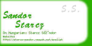 sandor starcz business card